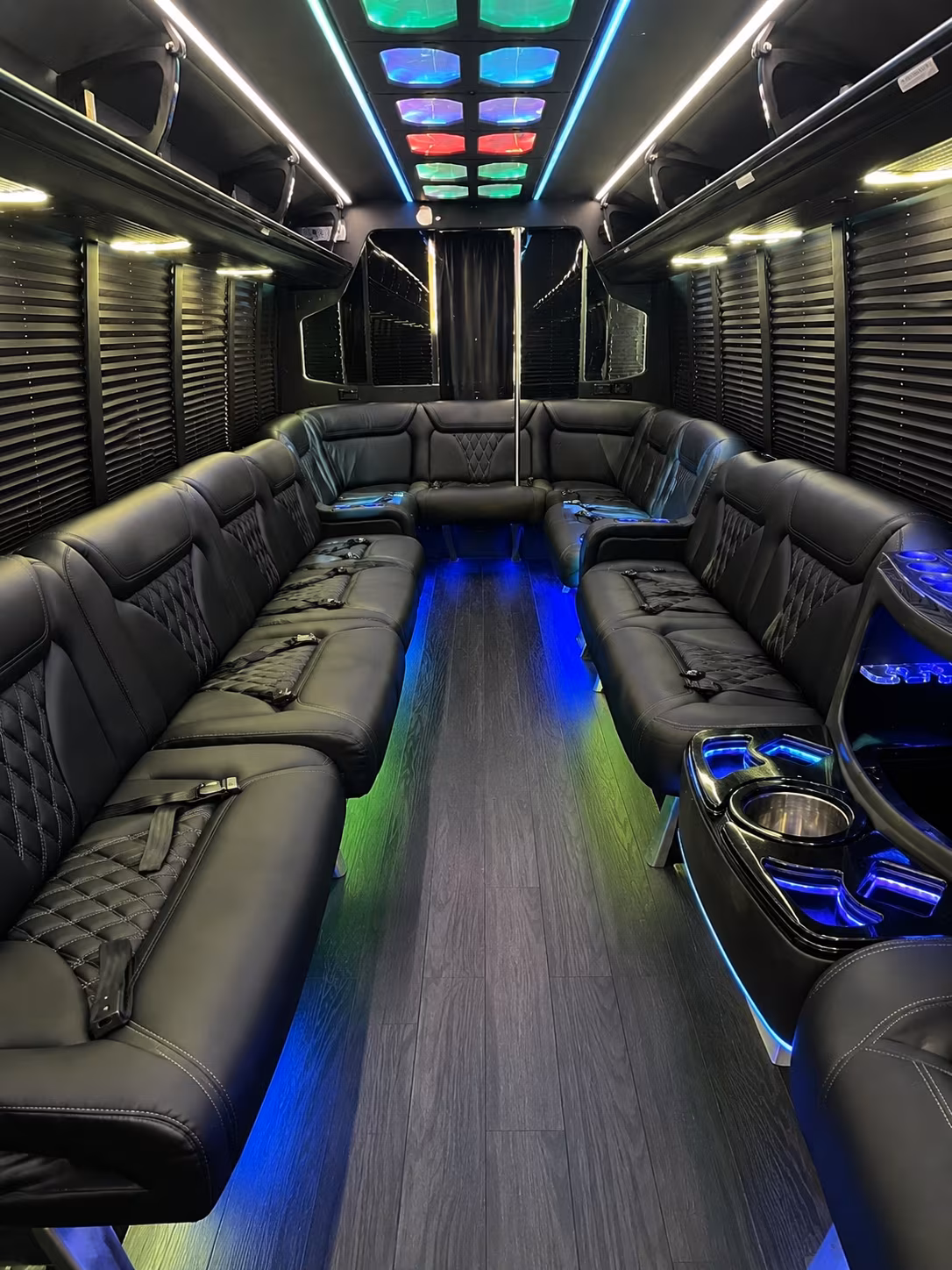 dubuque 20 passenger party bus interior