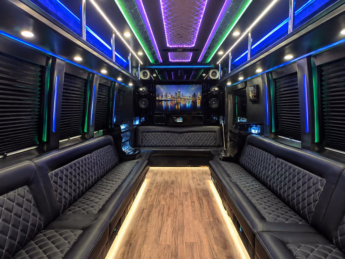 dubuque 25 passenger party bus interior