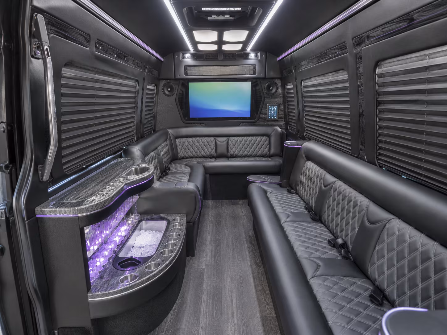 dubuque 30 passenger party bus inside