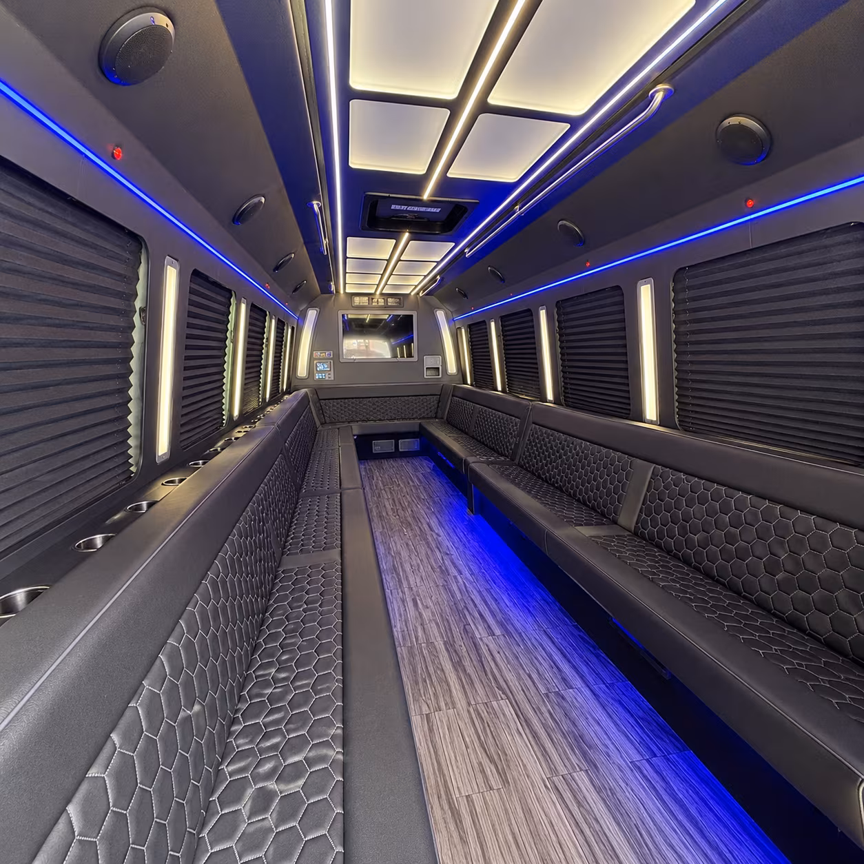 dubuque 30 passenger party bus interior