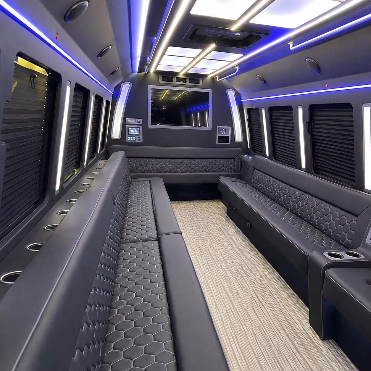 dubuque 40 passenger party bus inside