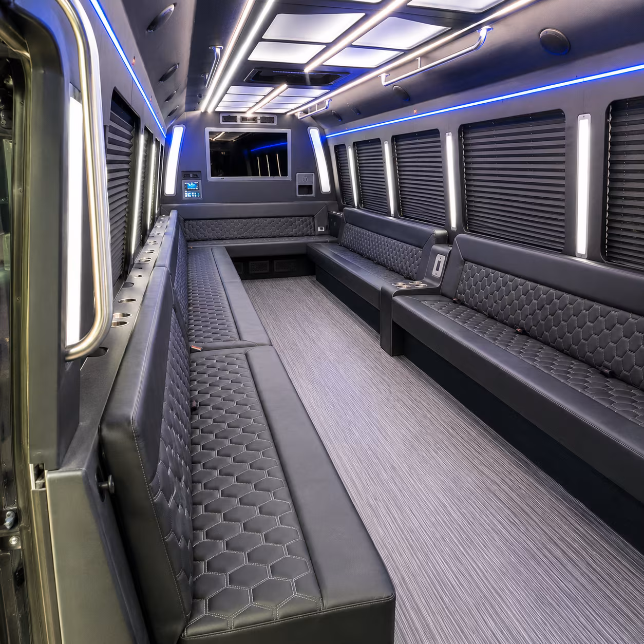 dubuque 40 passenger party bus interior