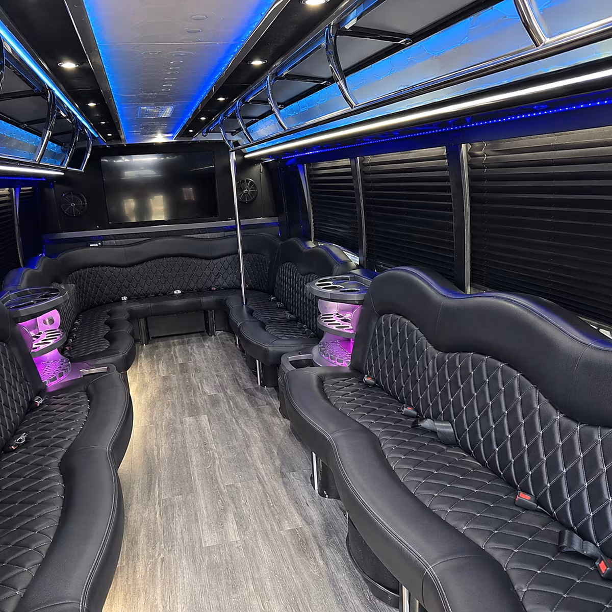dubuque party bus rental interior