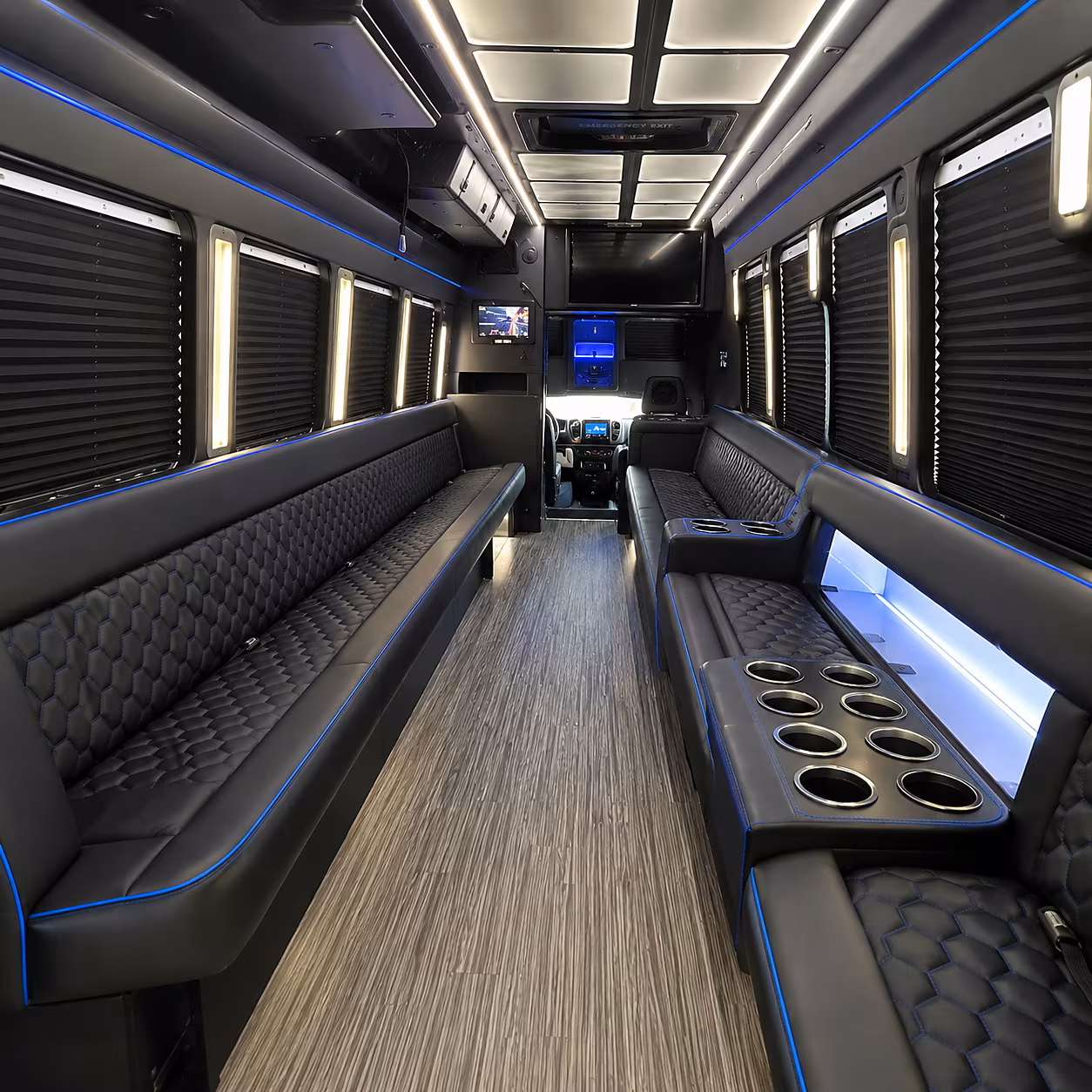 party buses that keep the celebration rolling from pickup to venue